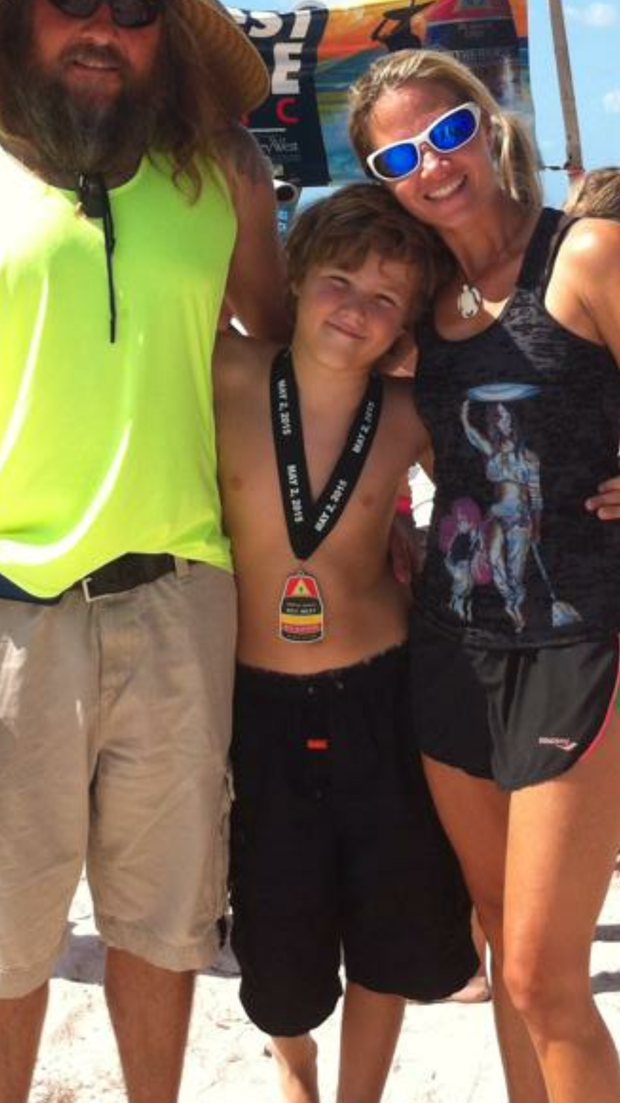 Nicky Sorbelli with his medal at the Key West Paddle Classic, May 2015
