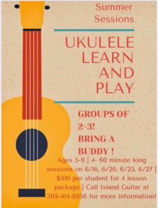 Summer ukulele lessons poster