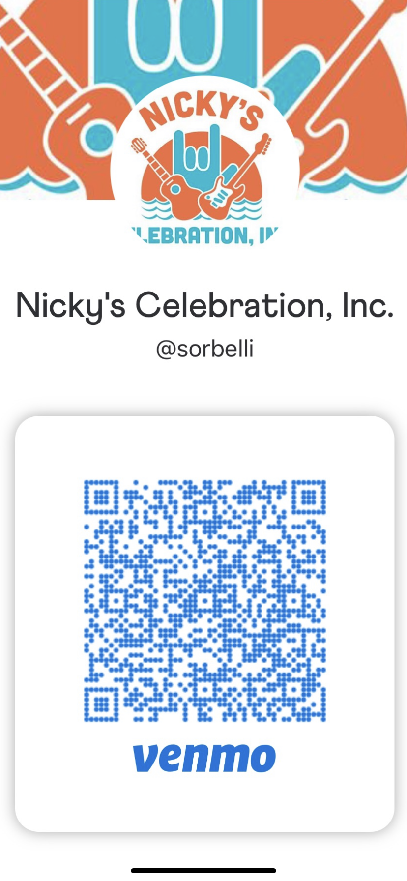 Nicky's Celebration Venmo QR code — @sorbelli