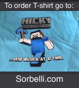 Nicky Sorbelli “Kicking Cancer’s Butt One Block at a Time” TShirts
